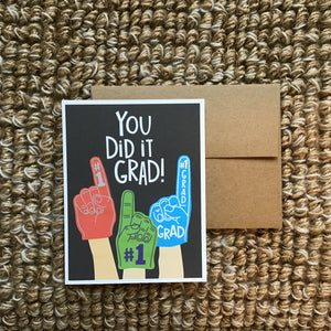 Foam Finger Graduation Card available at Bench Home