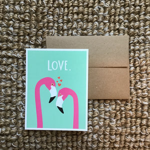 Flamingos Couple Card available at Bench Home