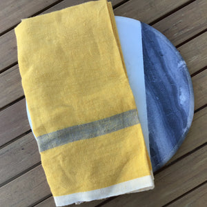 Laundered Linen Mustard Tea Towels | Set of 2 available at Bench Home