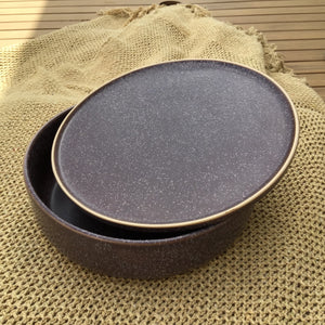 Plum Large Stoneware Bowl with Lid available at Bench Home