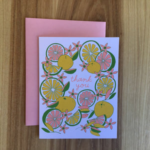 Citrus Thank You Card available at Bench Home
