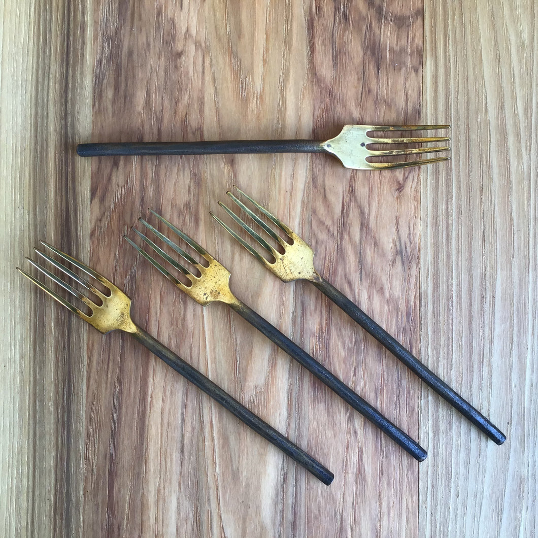 Brass Dessert Forks | Set of 4