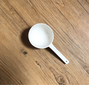 White Stoneware Scoop available at Bench Home