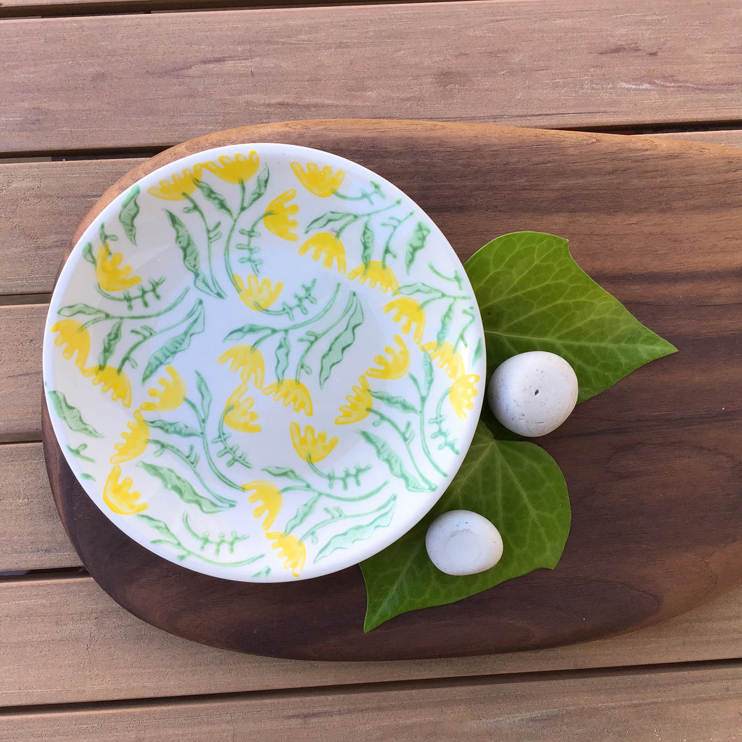 Hand-Stamped Stoneware Plate w/ Flowers | 4 Styles