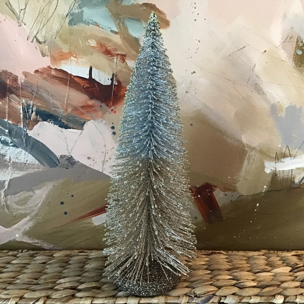 Holiday Silver + Gold Bottle Brush Tree | 3 Sizes