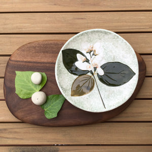 Stoneware Plate w/ Debossed Flowers | 4 Styles available at Bench Home