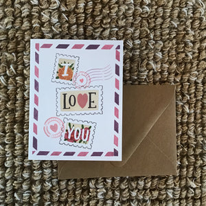 I Love You Stamps Card available at Bench Home