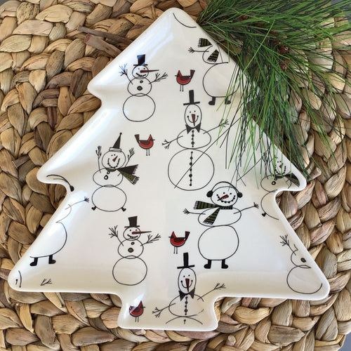Holiday Patterned Tree Shaped Plate