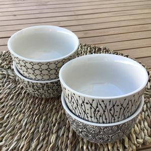 Hand-stamped Stoneware Bowl | 4 Styles available at Bench Home