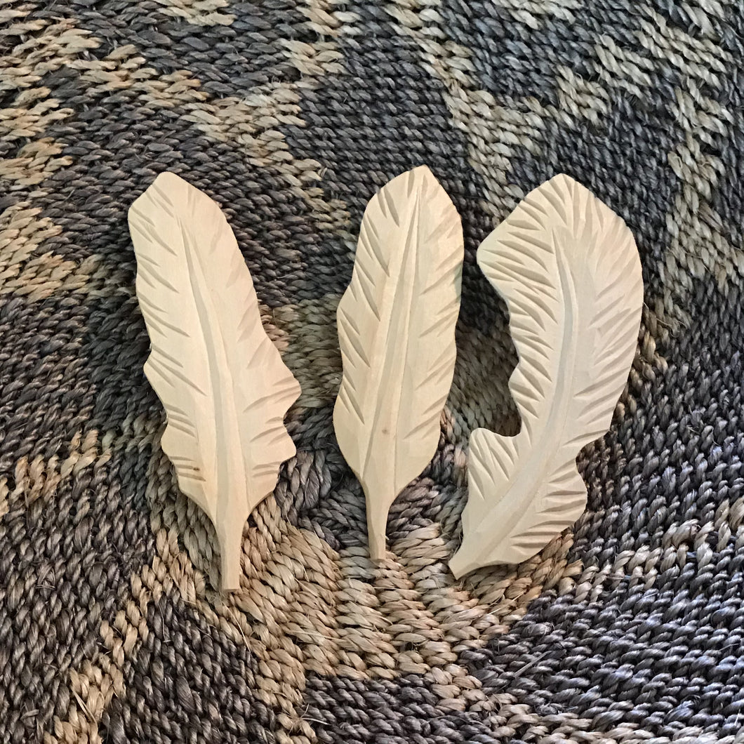 Wooden Feather Set of 3