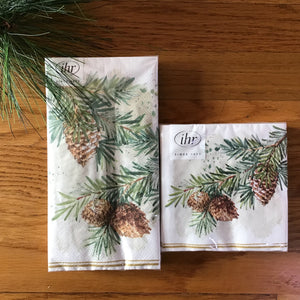 Pine Cone Branch Napkin Set | 2 Styles available at Bench Home
