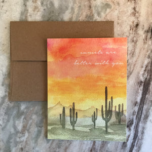 Cactus Sunset Card available at Bench Home