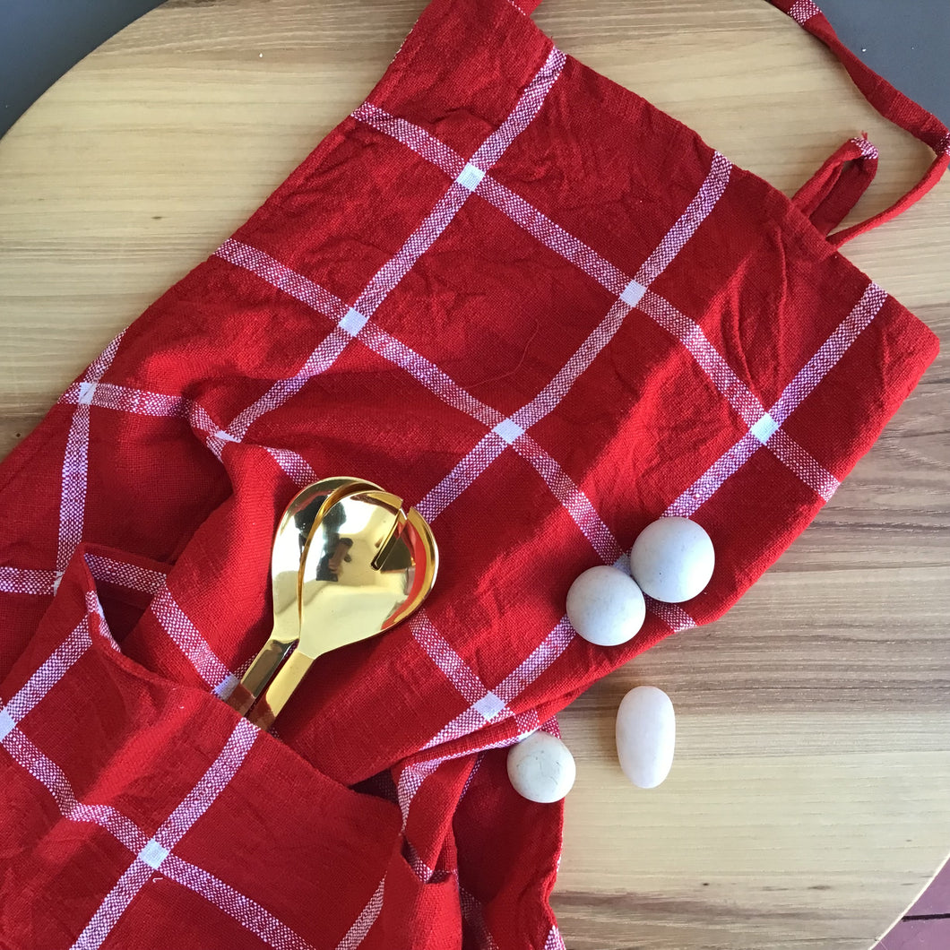 Classic Red Chambray Apron