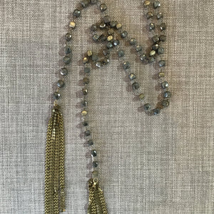 Box Pyrite Lariat Necklace available at Bench Home