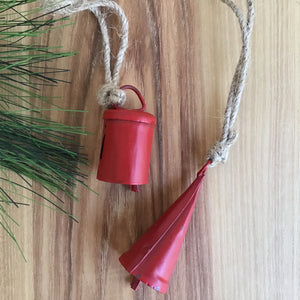 Mini Hanging Red Bell Ornament | 2 Styles available at Bench Home