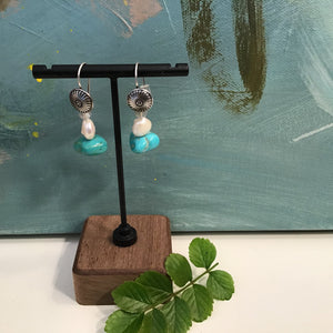 Pearl and Turquoise Earrings available at Bench Home