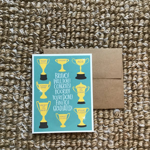 Trophy Graduation Card available at Bench Home