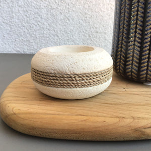 Sandstone Tealight Holder with Twine available at Bench Home