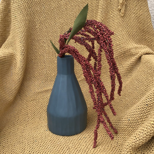 Matte Blue Ceramic Vase