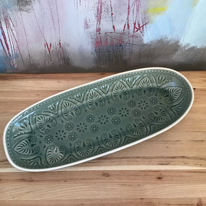 Debossed Crackle Glaze Serving Platter available at Bench Home
