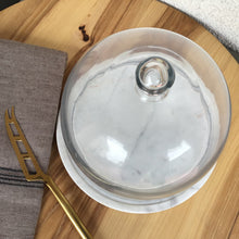 Load image into Gallery viewer, White Marble + Glass Cloche